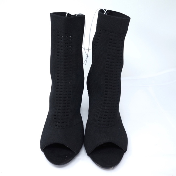 Mossimo Florentina Knit Sock Ankle Boots Peep Toe - Picture 2 of 6